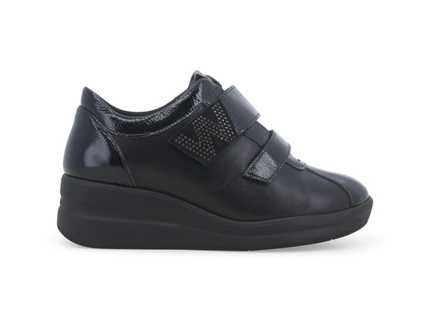 Melluso Scarpe Comfort Zeppa 2 Strappi Tomaia Pelle Nera R25643W-238742